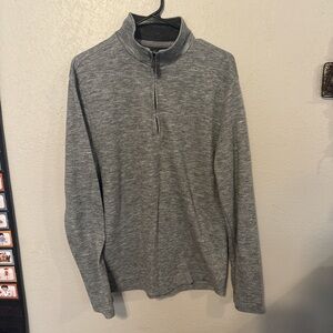 Banana Republic Heather Grey Zip-Up Sweater